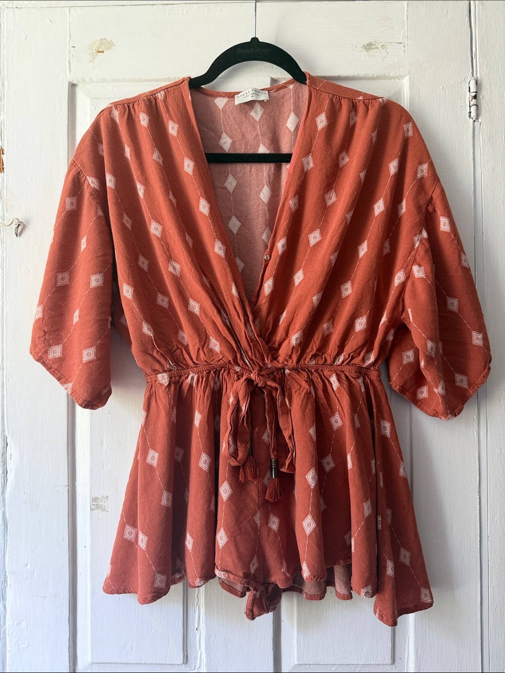 Dress Forum Boho Romper with Diamond Print